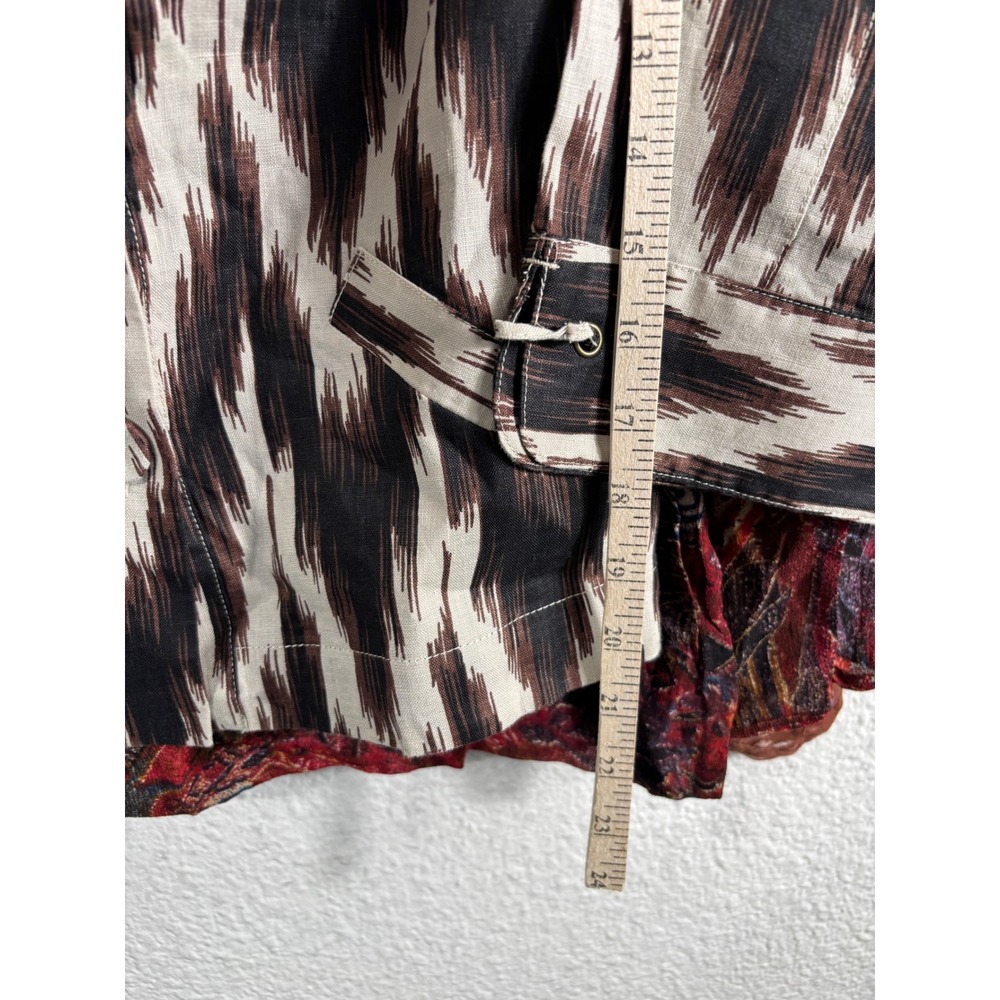 Chicos Womens Lot of 3 Tops Size 0 Linen Ikat Jacket Sequin Tunic Brown Blouse - Picture 7 of 16